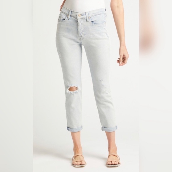 7 For All Mankind Denim - 7 For All Mankind Luxe Vintage Josefina Boyfriend Jeans Cosmic Blue